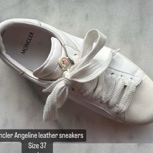 Moncler Angeline White Leather Sneakers Size 37
